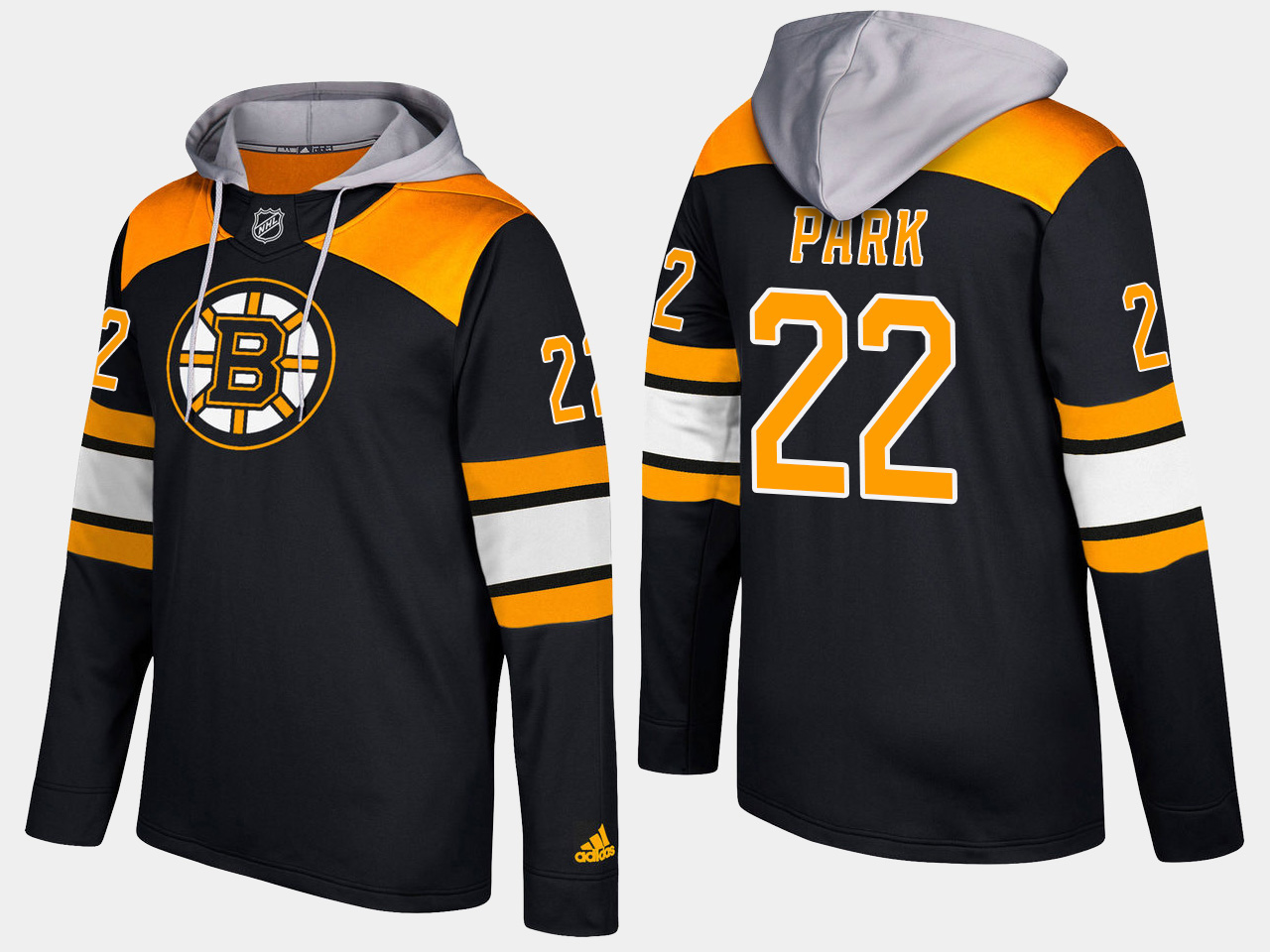 Men NHL Boston bruins retired 22 brad park black hoodie